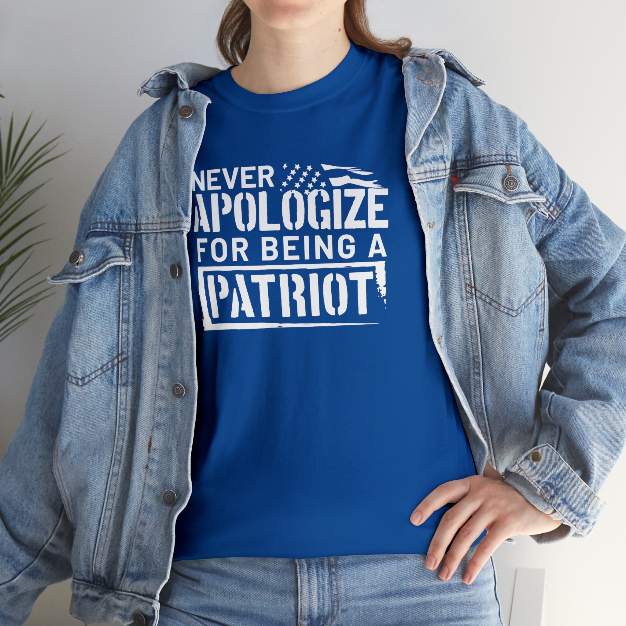 Never Apologize for Being a Patriot T-Shirt - PatriotDepot.com