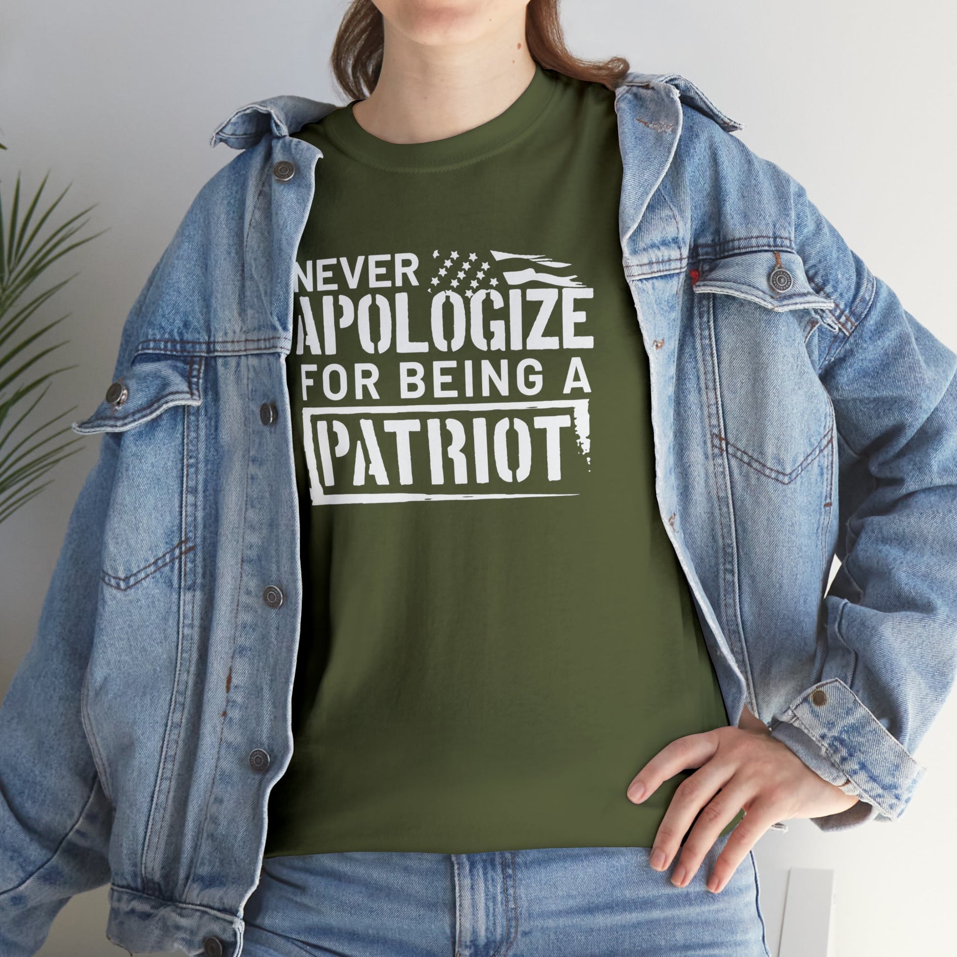 Never Apologize for Being a Patriot T-Shirt - PatriotDepot.com