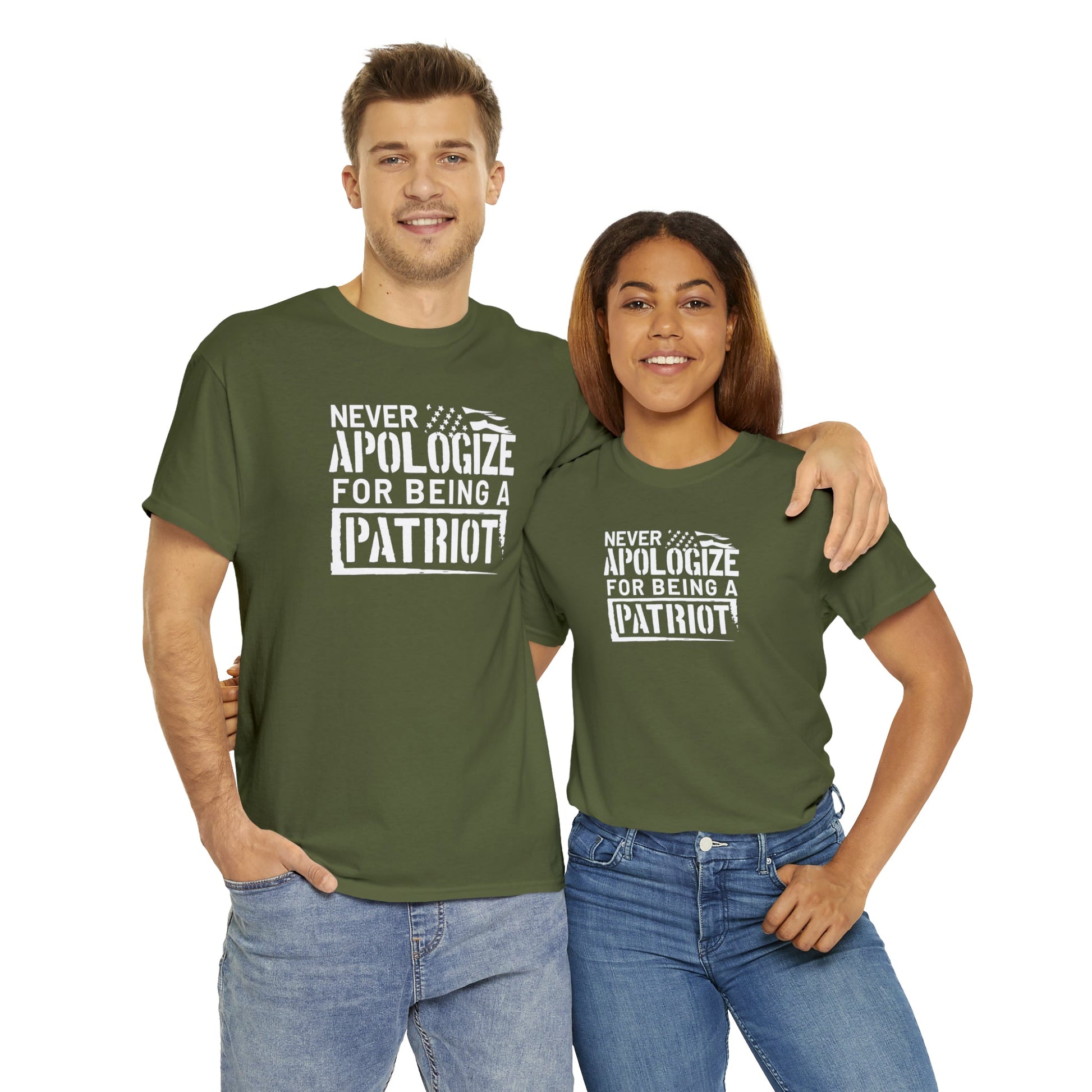 Never Apologize for Being a Patriot T-Shirt - PatriotDepot.com