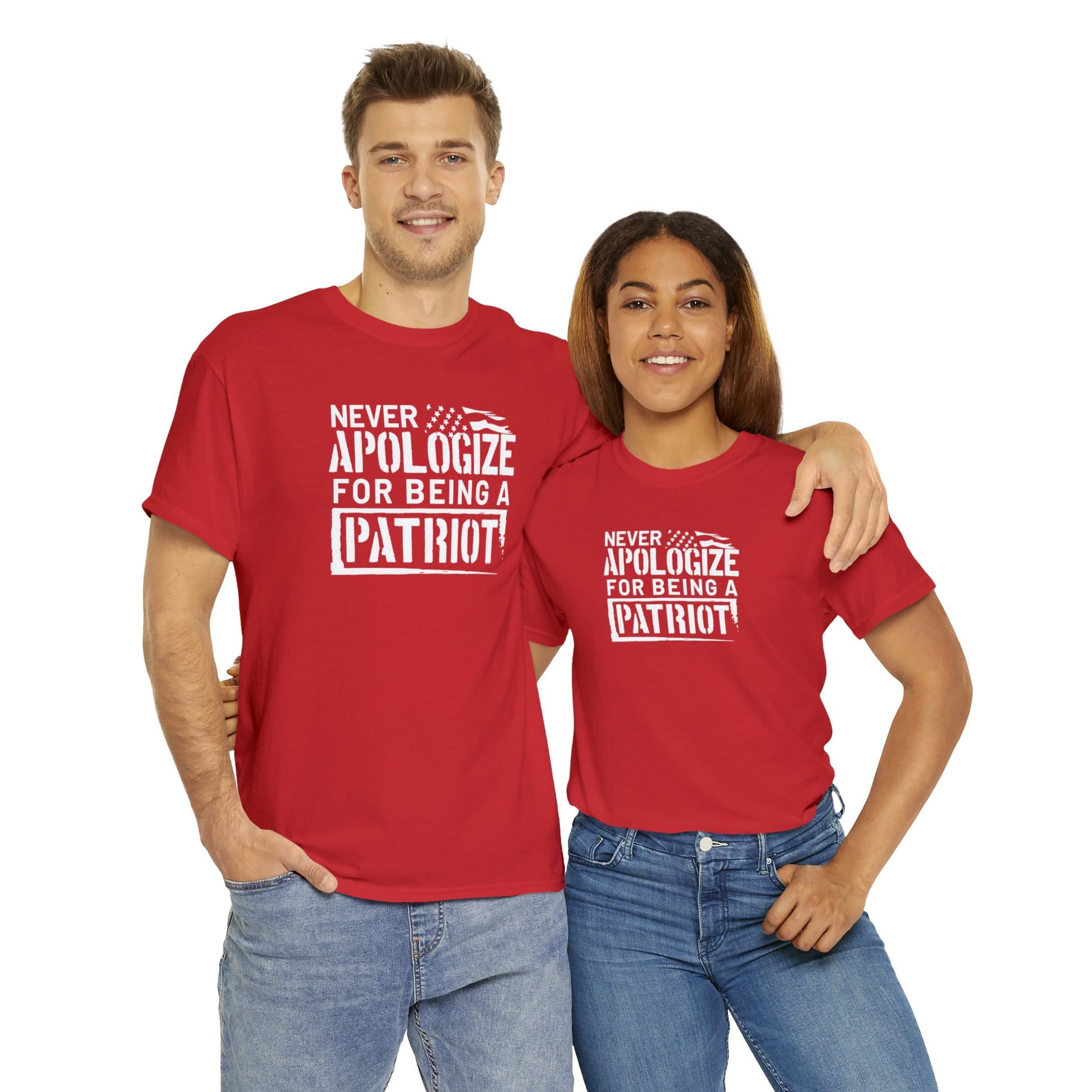 Never Apologize for Being a Patriot T-Shirt - PatriotDepot.com