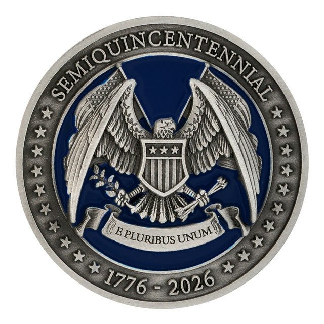 Offical Liberty Forged: America’s 250th Anniversary Premium 3D Challenge Coin (1776–2026) - PatriotDepot.com