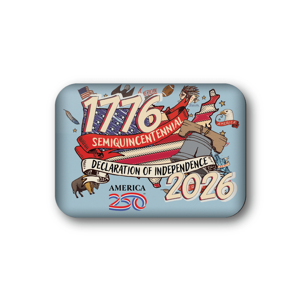 Official America250™ Anniversary Doodle Souvenir Fridge Magnet - PatriotDepot.com