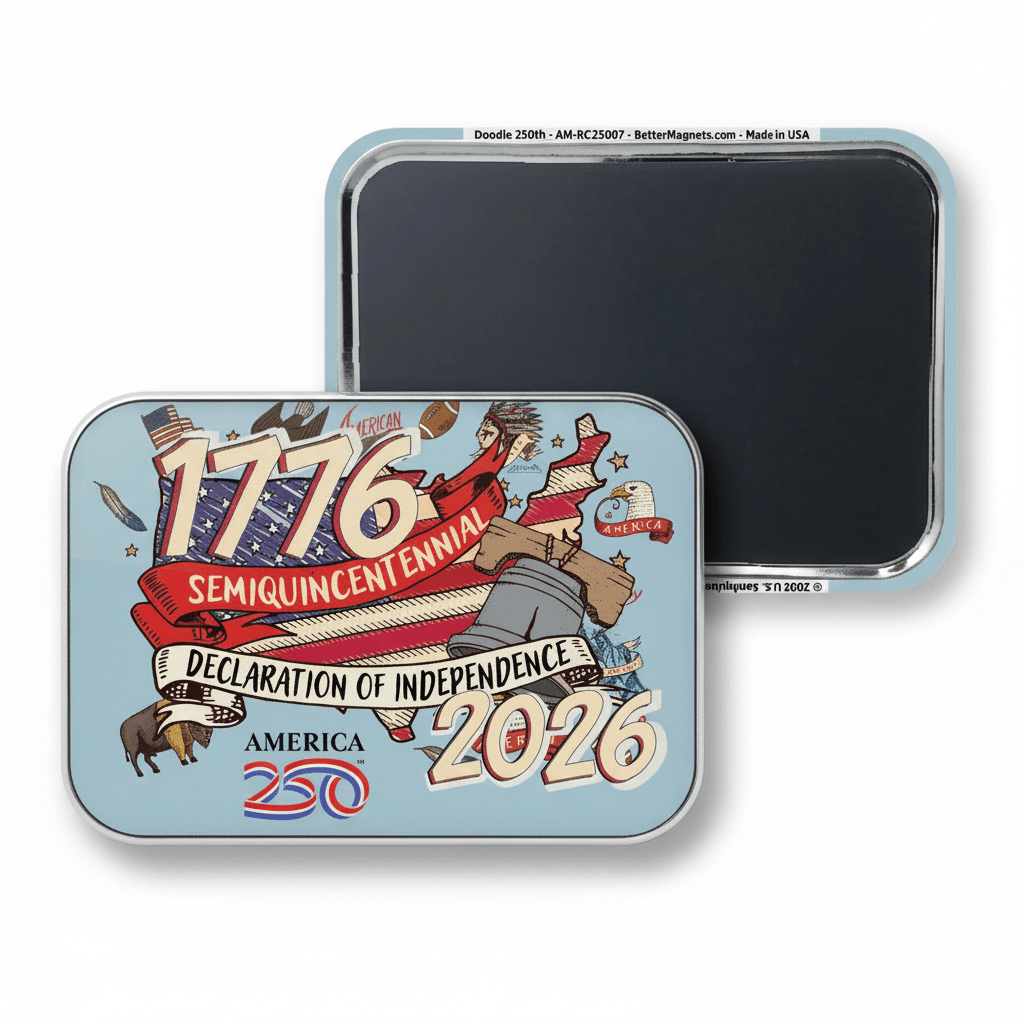 Official America250™ Anniversary Doodle Souvenir Fridge Magnet - PatriotDepot.com