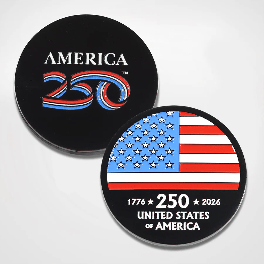 Official America250™ Commemorative Set — Patch, Pin & Challenge Coin - PatriotDepot.com
