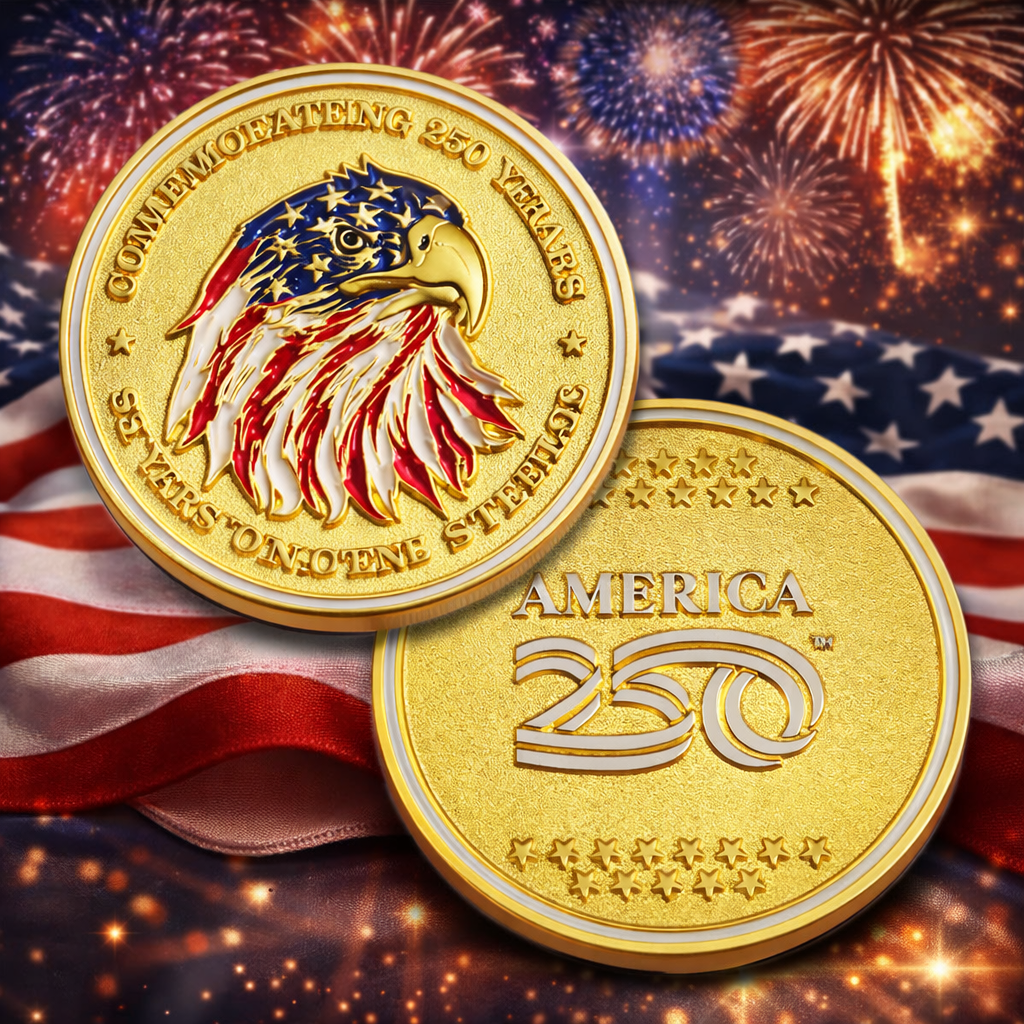 Official America250™ Eagle of Freedom Commemorative Challenge Coin - PatriotDepot.com