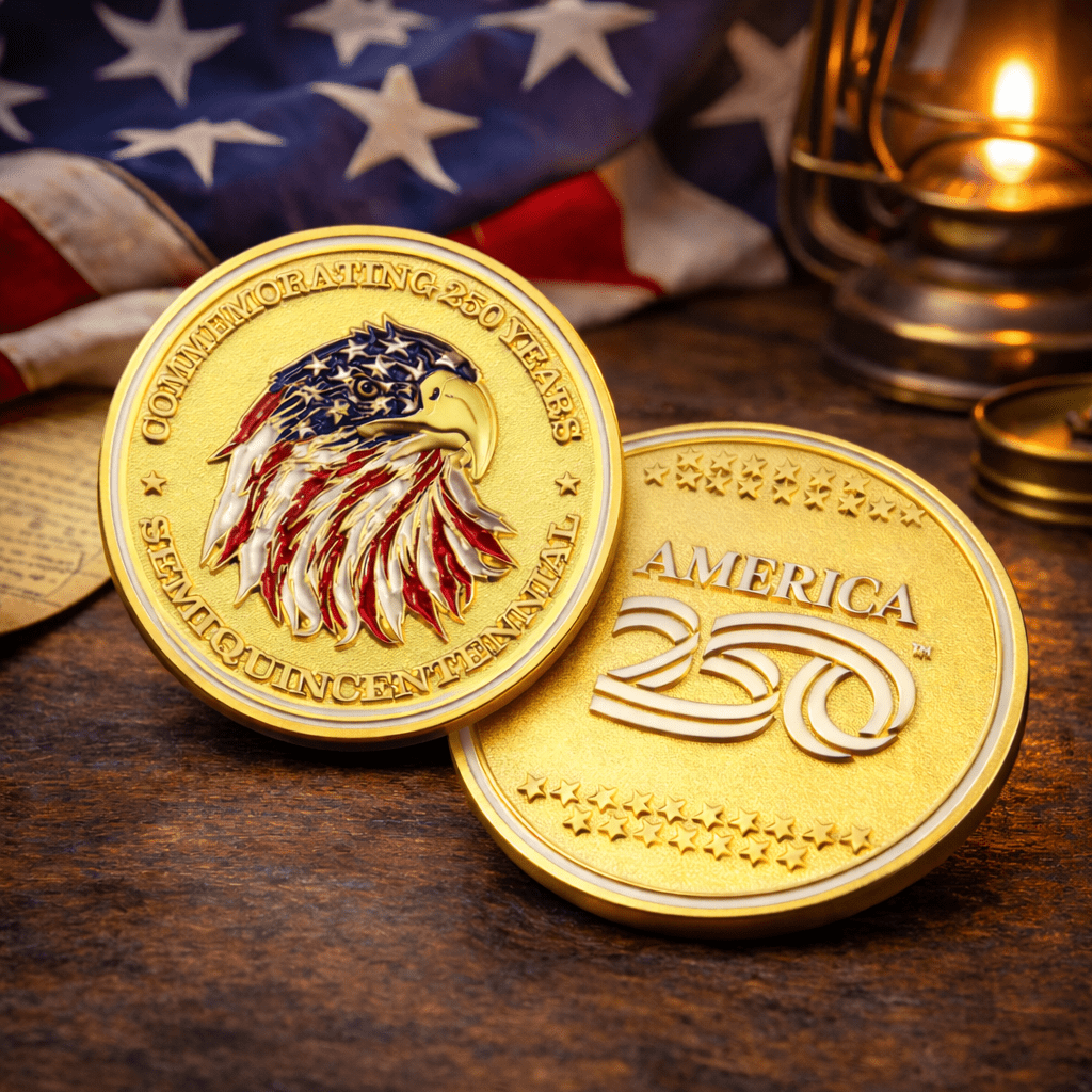 Official America250™ Eagle of Freedom Commemorative Challenge Coin - PatriotDepot.com