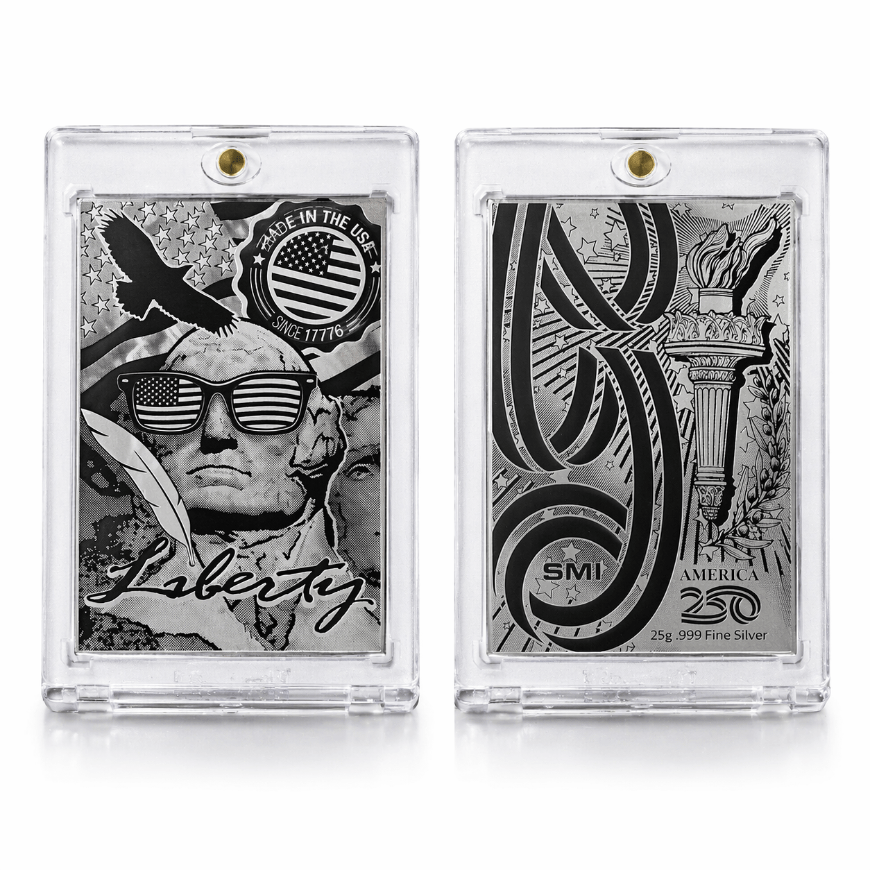 Official America250™ George Washington 25g .999 Silver Collector Card - PatriotDepot.com