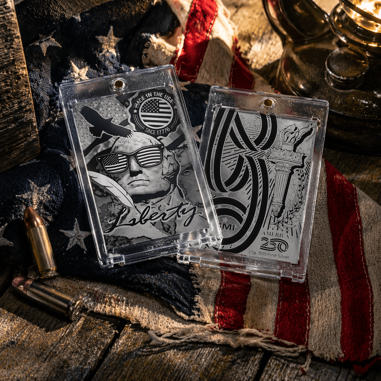 Official America250™ George Washington 25g .999 Silver Collector Card - PatriotDepot.com