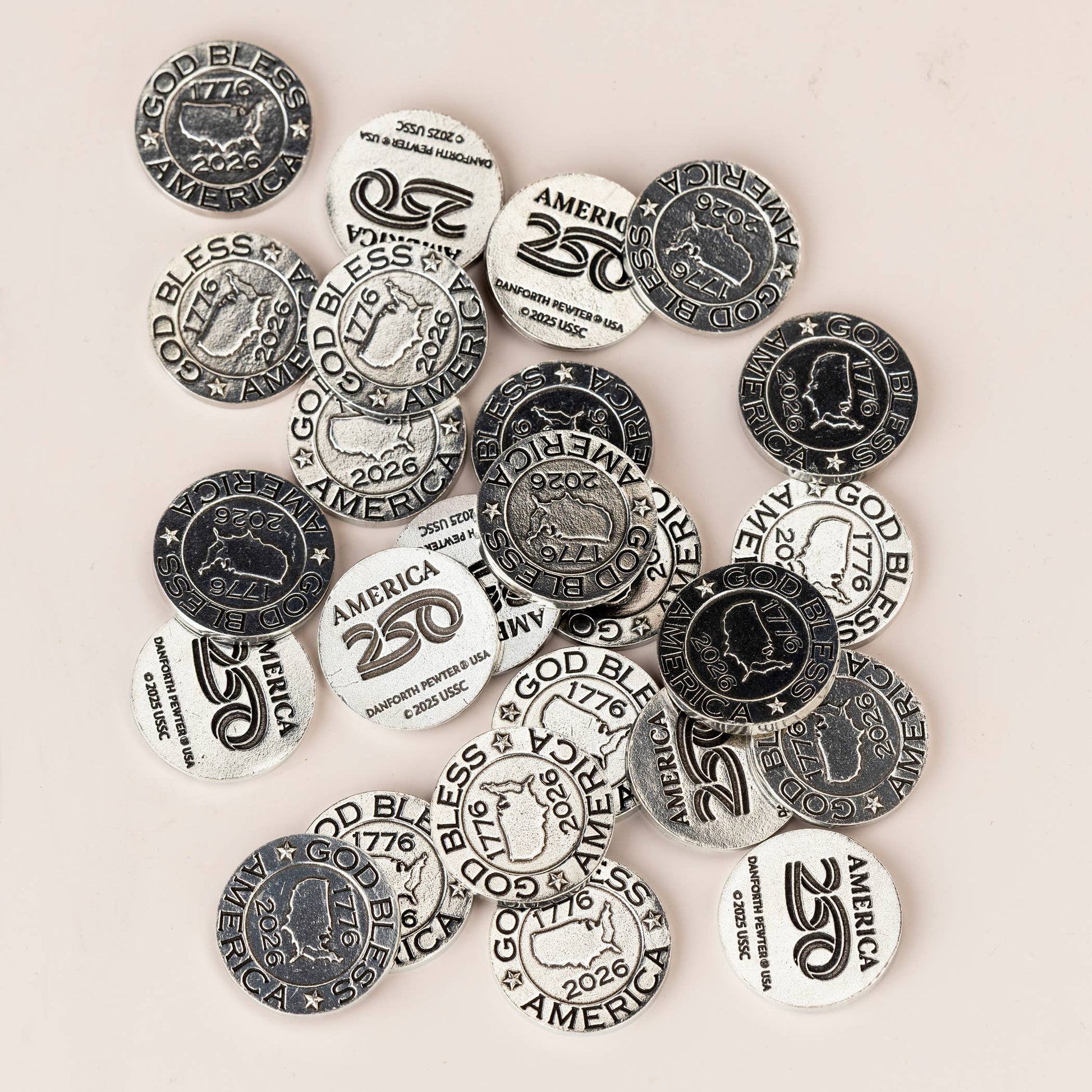 Official America250™ God Bless America Coin | Dansforth Pewter Coin | USA Gift - PatriotDepot.com