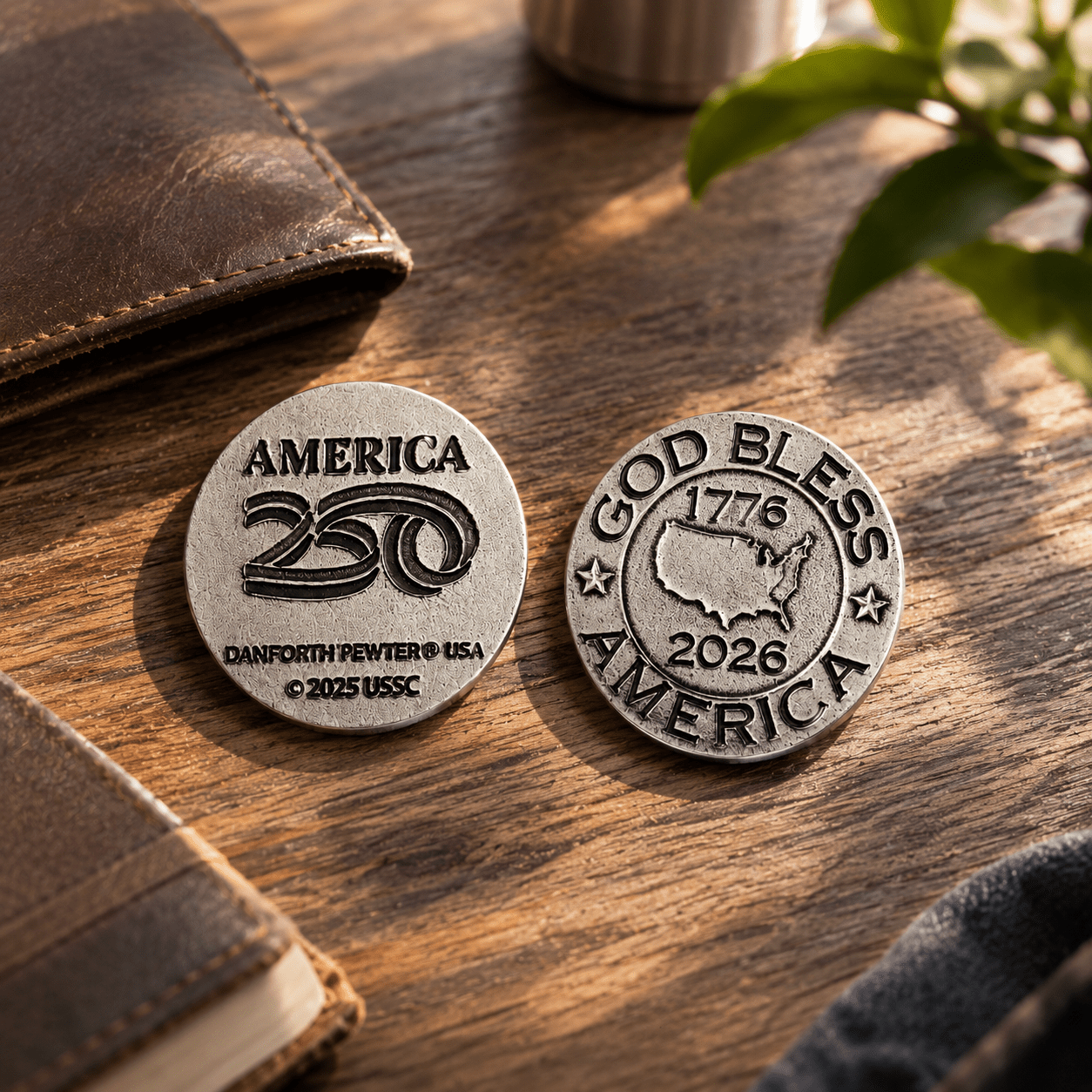 Official America250™ God Bless America Coin | Dansforth Pewter Coin | USA Gift - PatriotDepot.com