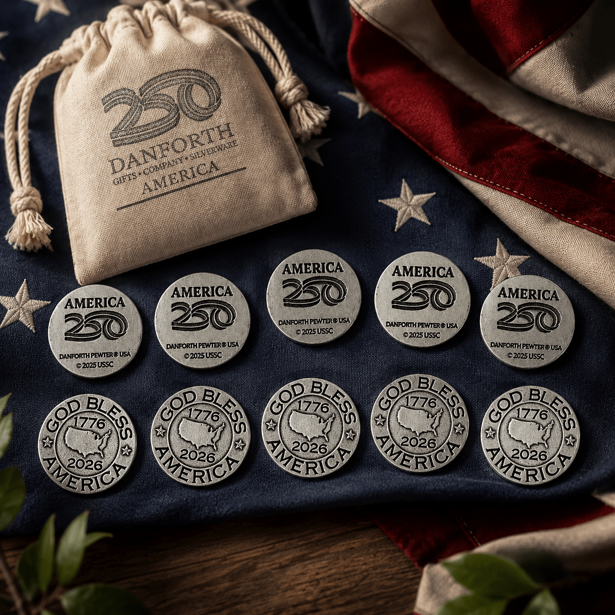 Official America250™ God Bless America Coin | Dansforth Pewter Coin | USA Gift - PatriotDepot.com
