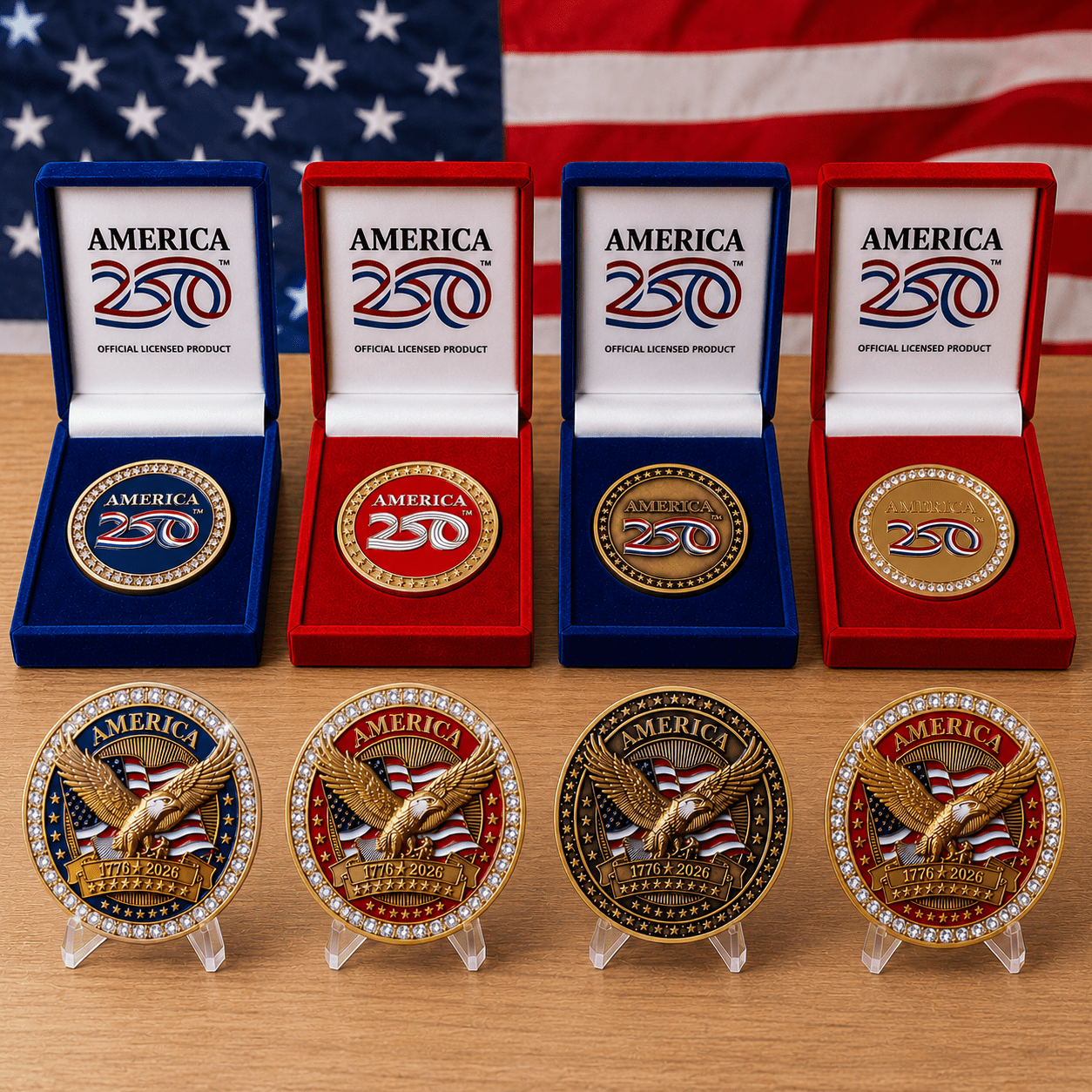 Official America250™ Legacy Challenge Coin Collection – 1776–2026 Edition - PatriotDepot.com