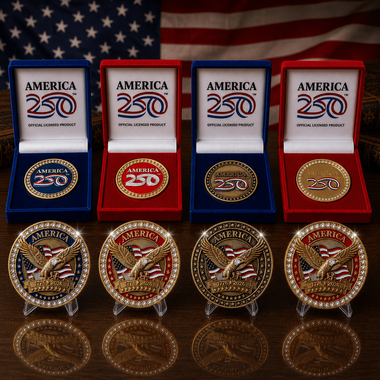 Official America250™ Legacy Challenge Coin Collection – 1776–2026 Edition - PatriotDepot.com