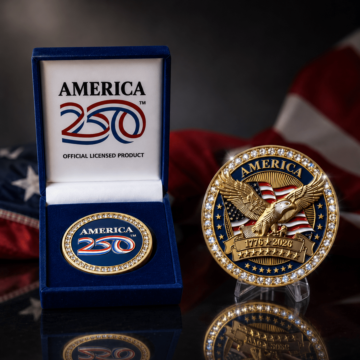 Official America250™ Legacy Challenge Coin Collection – 1776–2026 Edition - PatriotDepot.com
