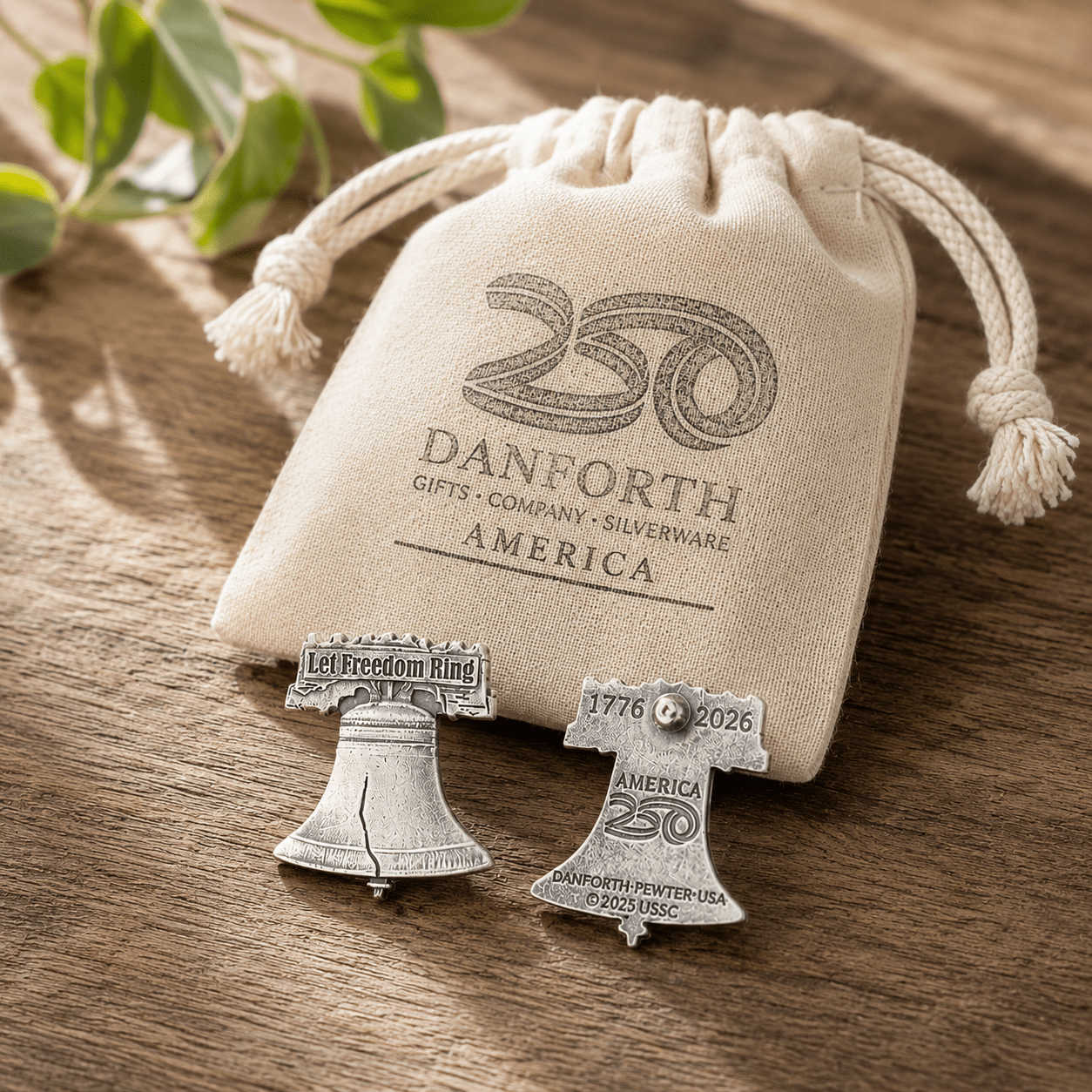 Official America250™ Let Freedom Ring Dansforth Pewter Lapel Pin | 250th Pin | USA Gift - PatriotDepot.com