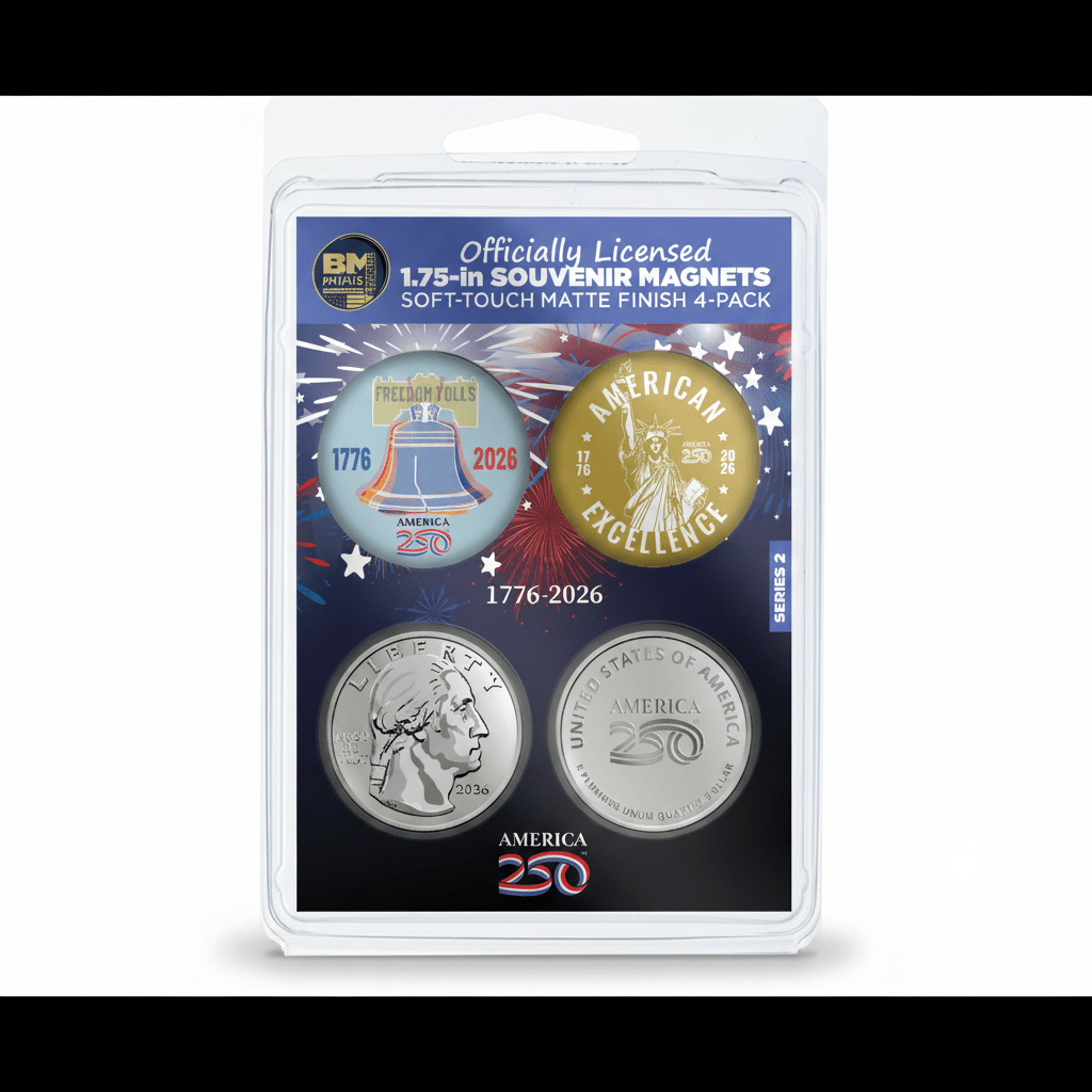 Official America250™ Mini Fridge Magnet 4 - Pack | Officially Licensed - PatriotDepot.com