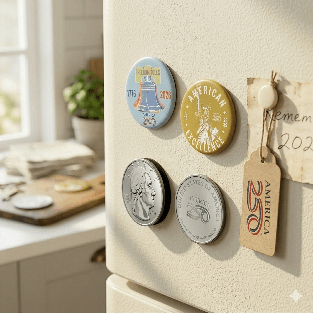 Official America250™ Mini Fridge Magnet 4 - Pack | Officially Licensed - PatriotDepot.com