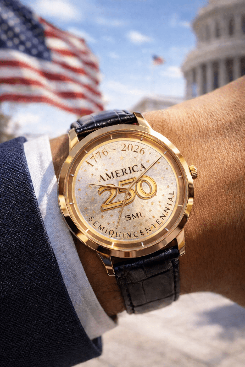 Official America250™ Semiquincentennial Commemorative Two - Tone Watch - PatriotDepot.com