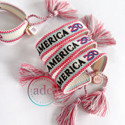 Official America250 with America250 Charm Woven Bracelet - PatriotDepot.com