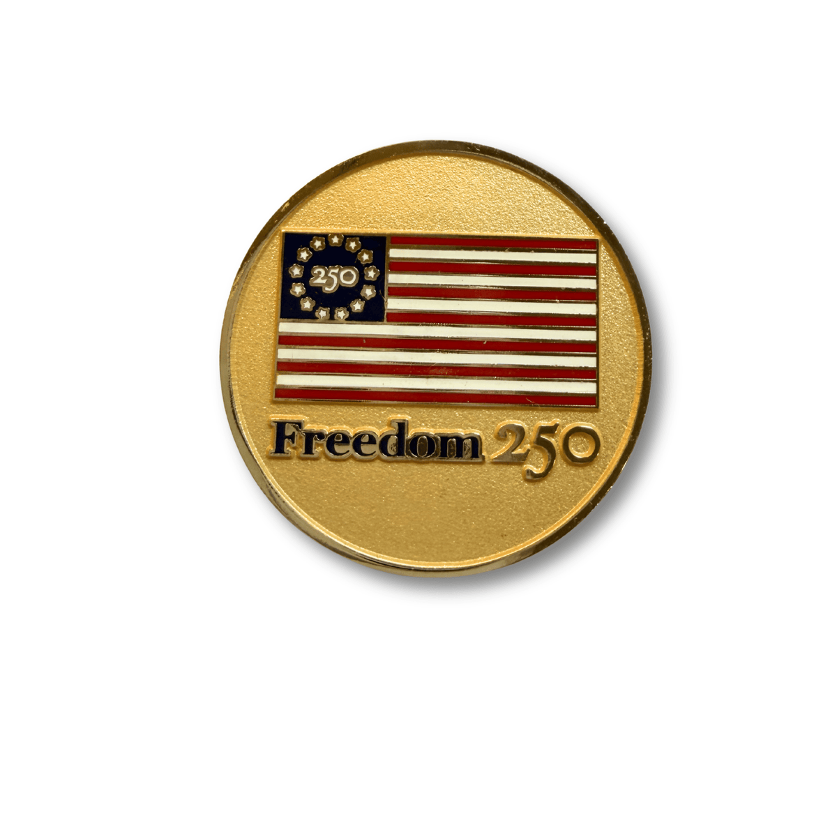 Officially Liscensed Freedom 250™ Challenge Coin | Gold Limited Edition - PatriotDepot.com
