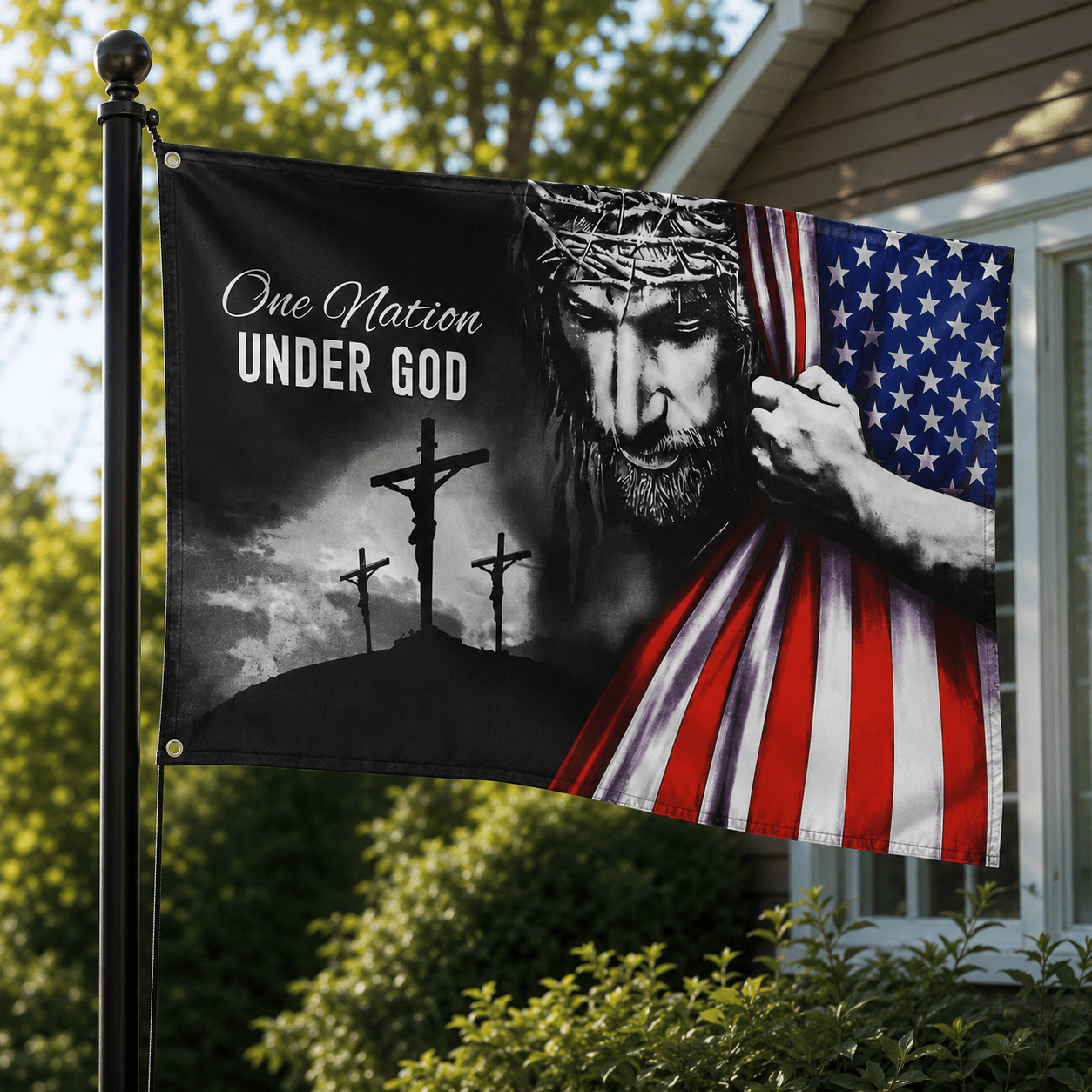 One Nation Under God 2-Pack — Flag & Embroidered Hat | 250th Anniversary Gift Set - PatriotDepot.com
