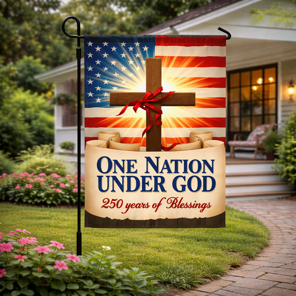 One Nation Under God 250 Years of Blessings Garden Flag (Double - Sided) - PatriotDepot.com