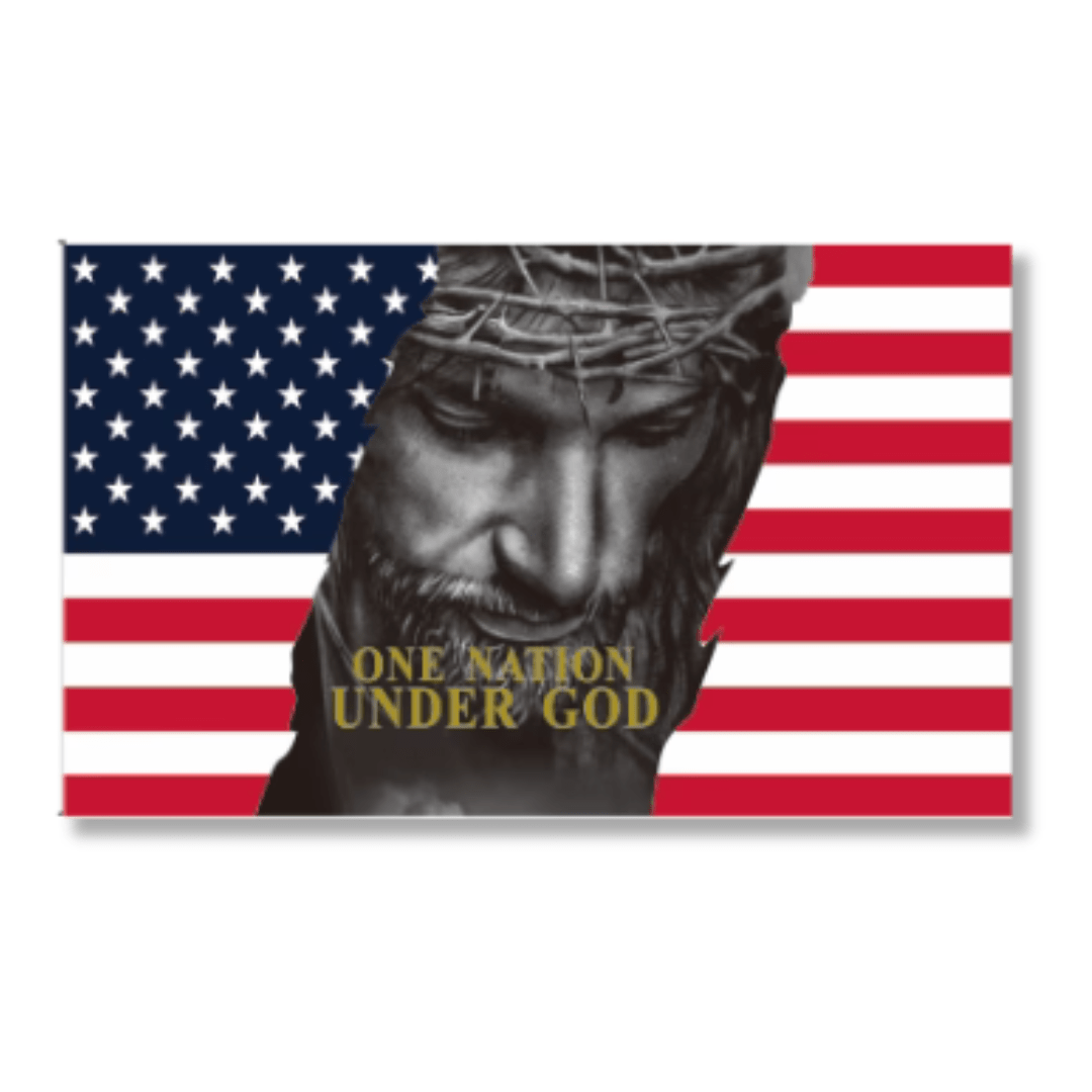 One Nation Under God American Flag (Face of Christ) 3'x5' Flag - PatriotDepot.com