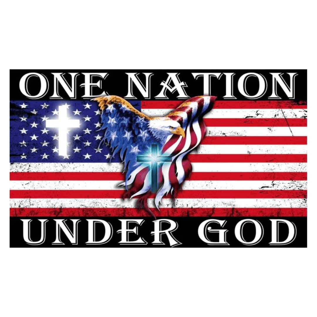 One Nation Under God Eagle & Cross 3'x5' Flag - PatriotDepot.com
