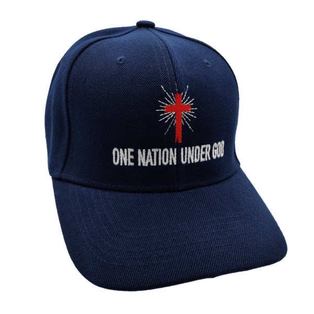 One Nation Under God Embroidered Hat (Navy) - PatriotDepot.com