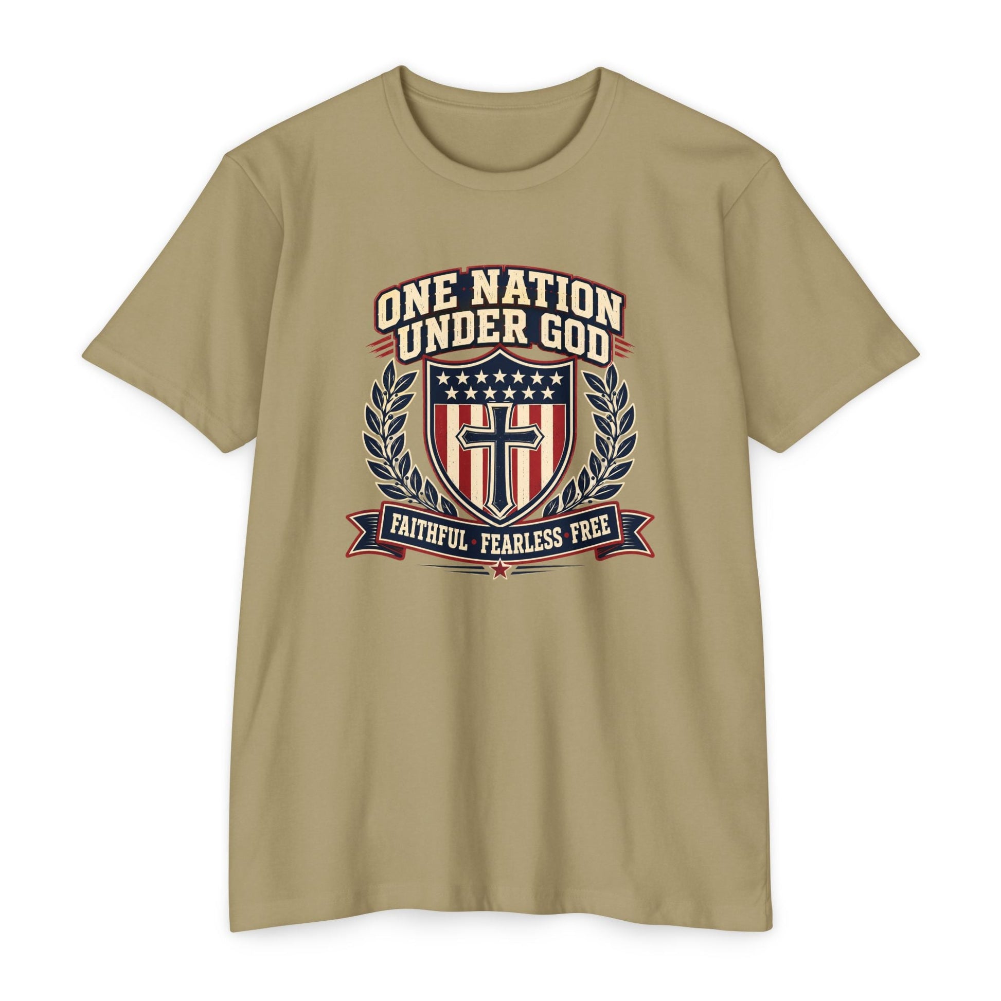 One Nation Under God T-Shirt — Faithful Fearless Free - PatriotDepot.com