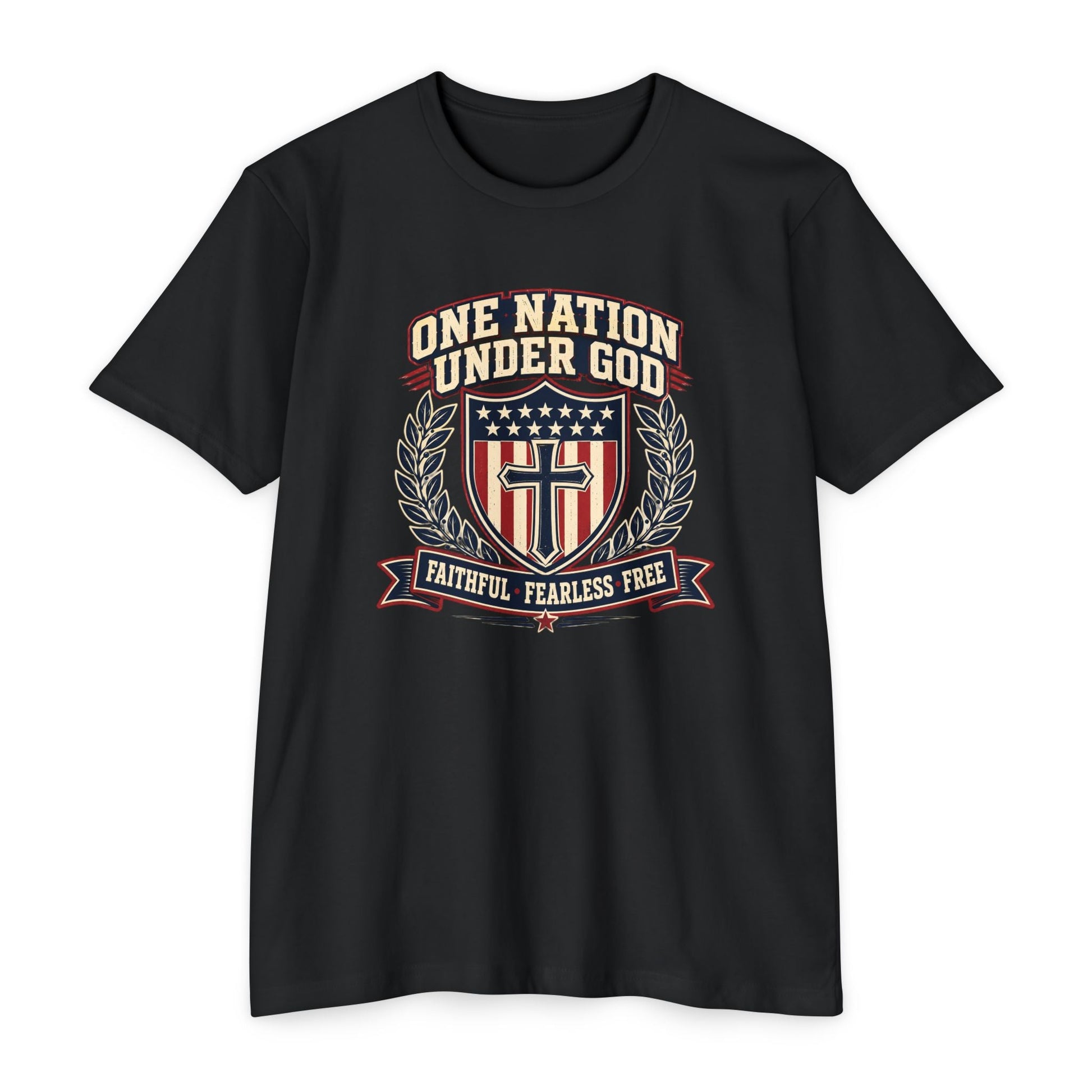 One Nation Under God T-Shirt — Faithful Fearless Free - PatriotDepot.com