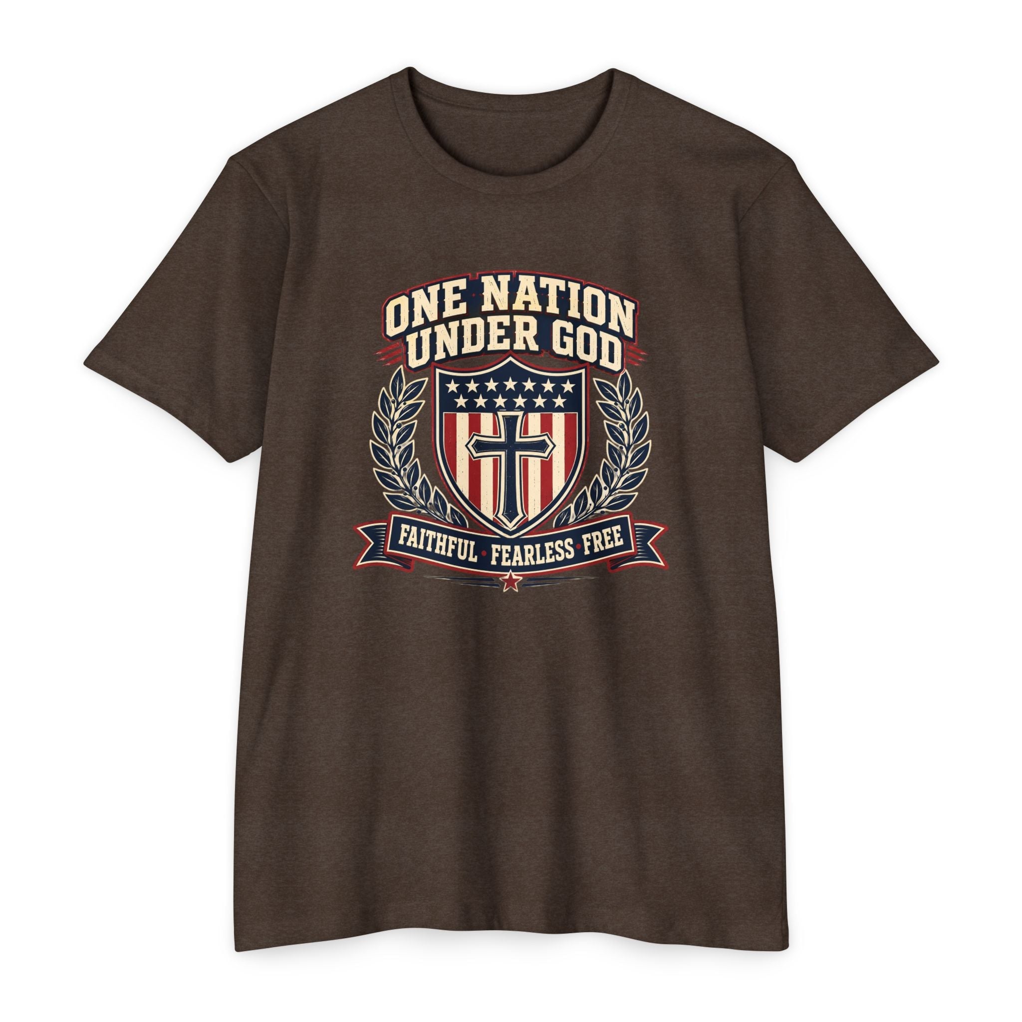 One Nation Under God T-Shirt — Faithful Fearless Free - PatriotDepot.com