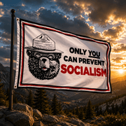 Only You Can Prevent Socialism Bear 3'x5' Flag - PatriotDepot.com