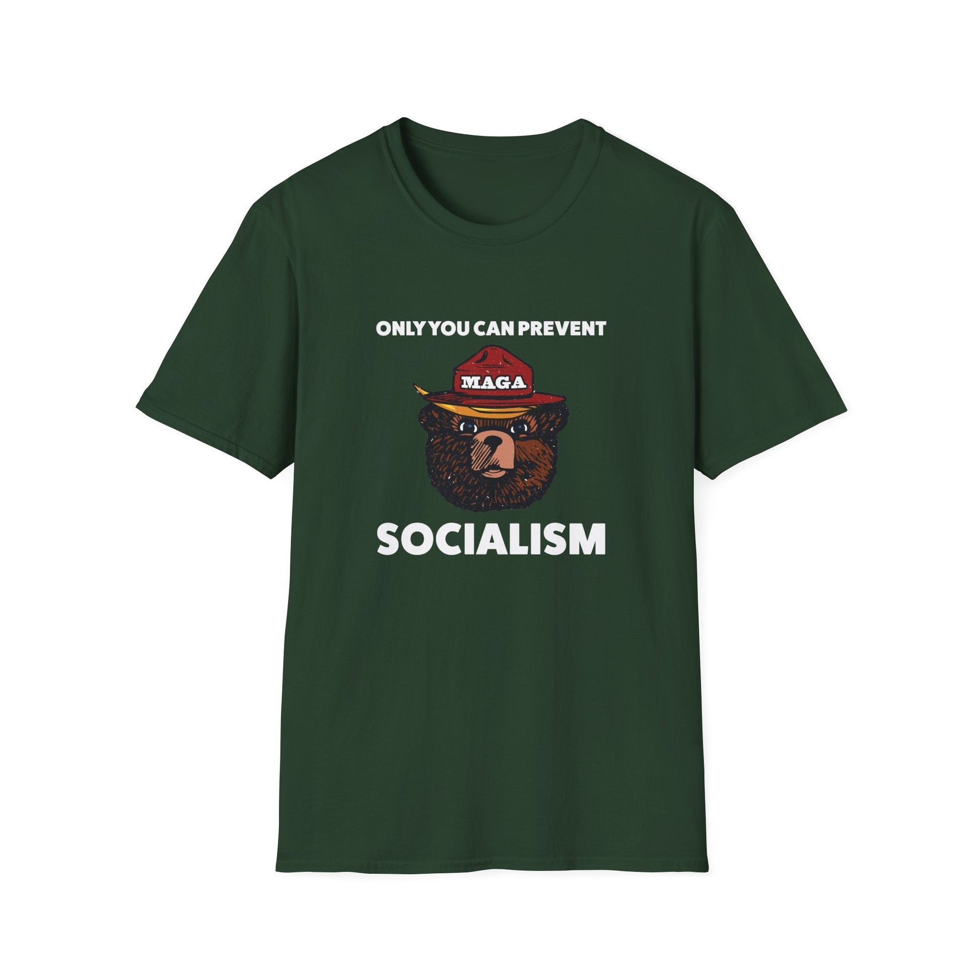 Only You Can Prevent Socialism (MAGA Bear) Unisex T-Shirt - PatriotDepot.com