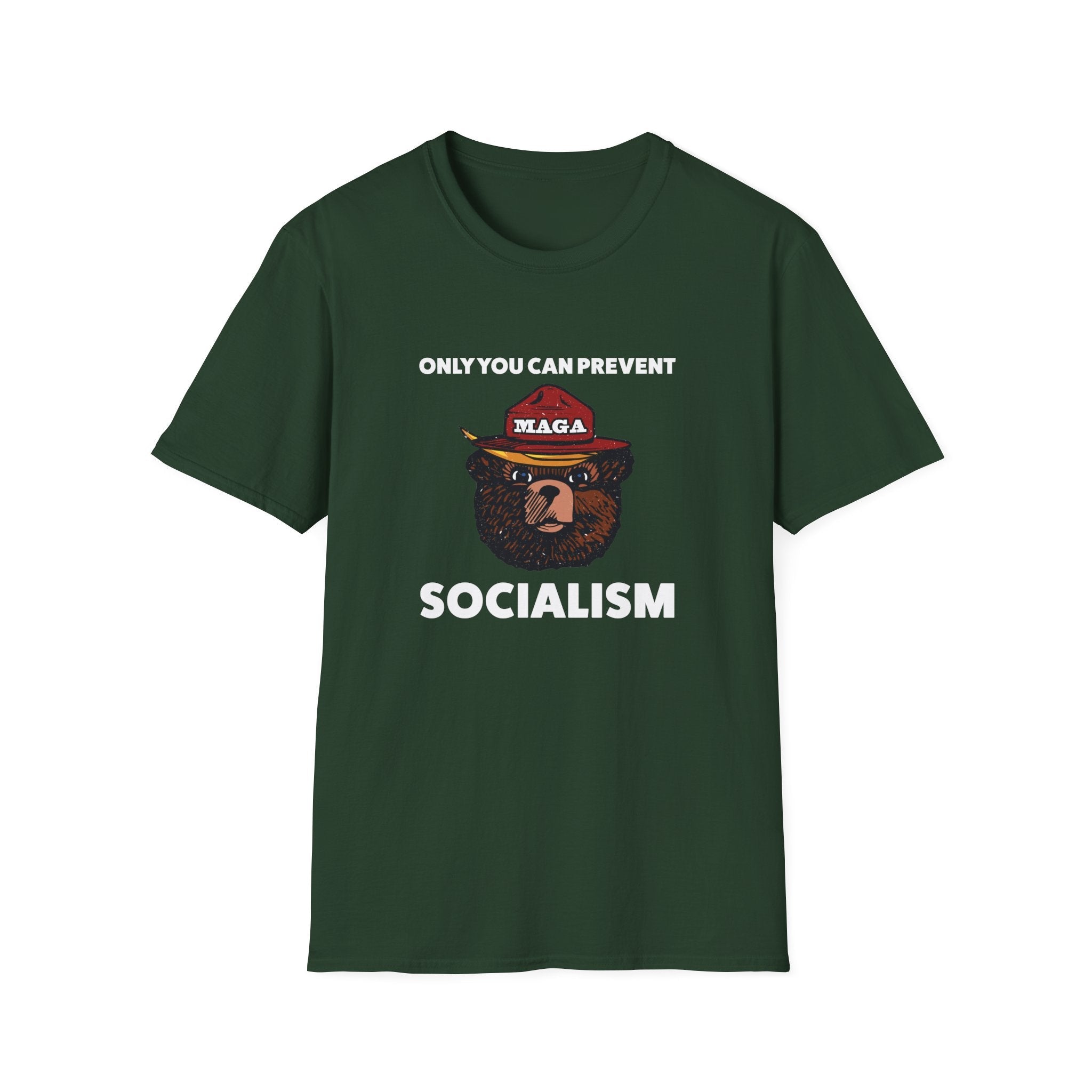 Only You Can Prevent Socialism (MAGA Bear) Unisex T-Shirt - PatriotDepot.com