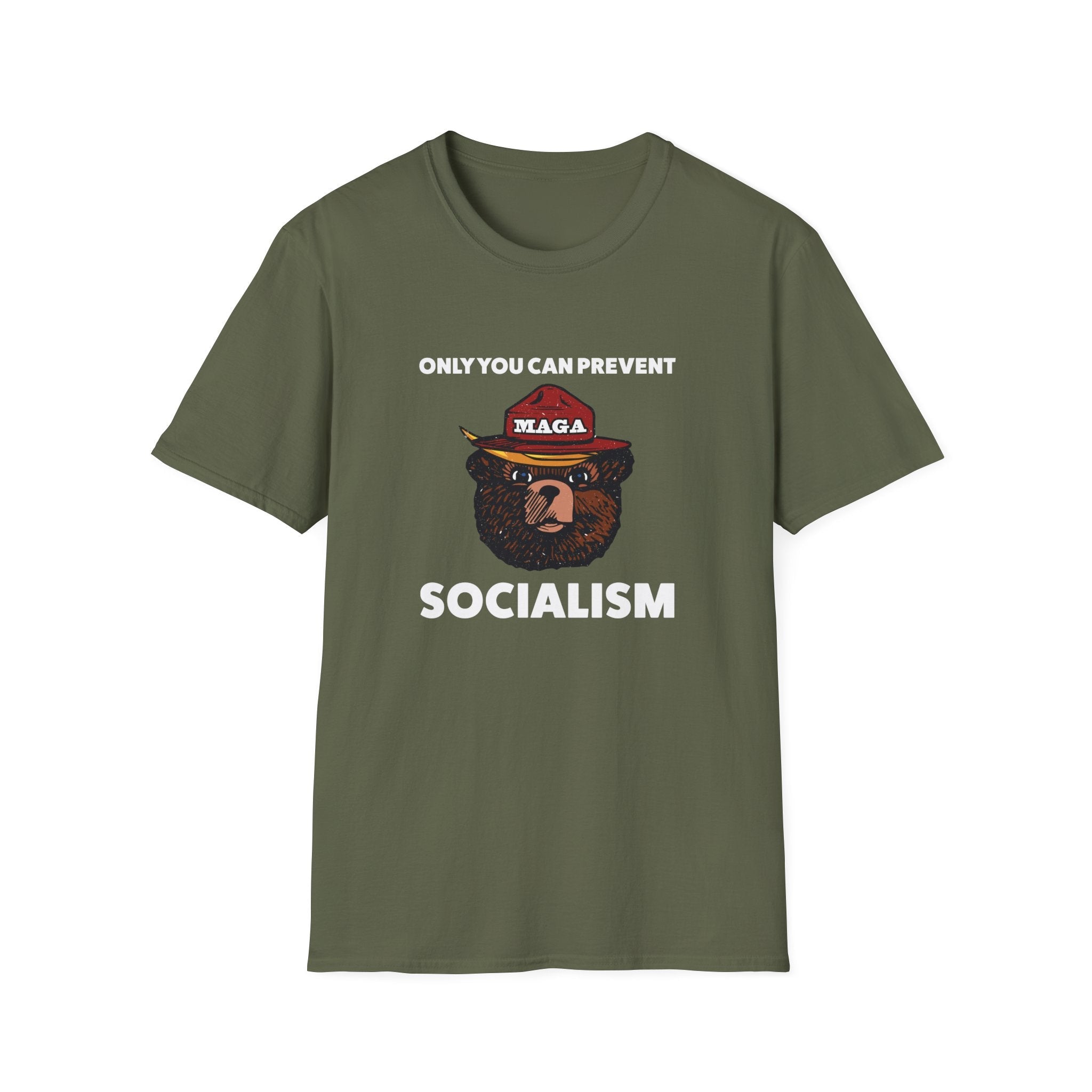 Only You Can Prevent Socialism (MAGA Bear) Unisex T-Shirt - PatriotDepot.com