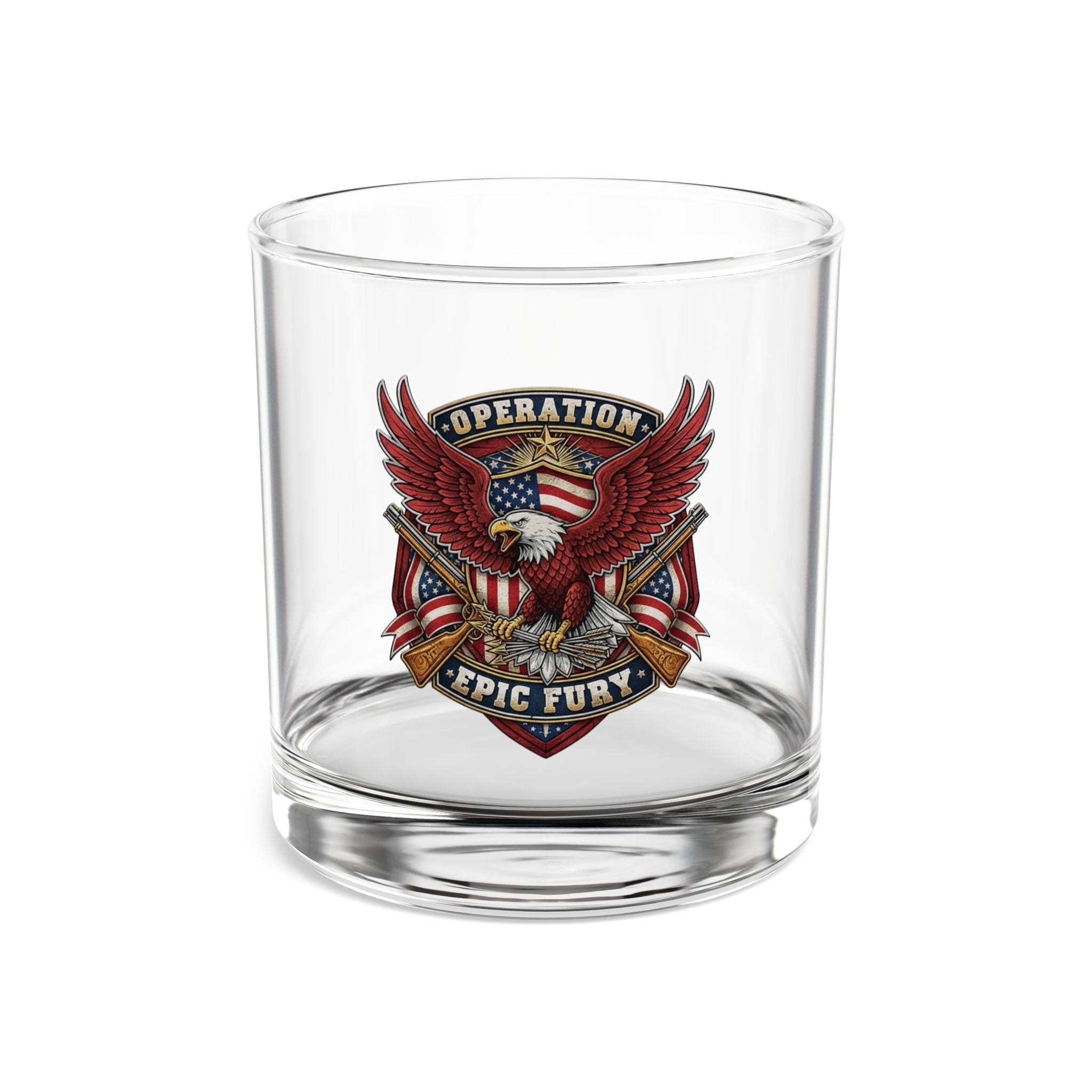 Operation Epic Fury Eagle Glass — Patriotic American Flag Military Design - PatriotDepot.com