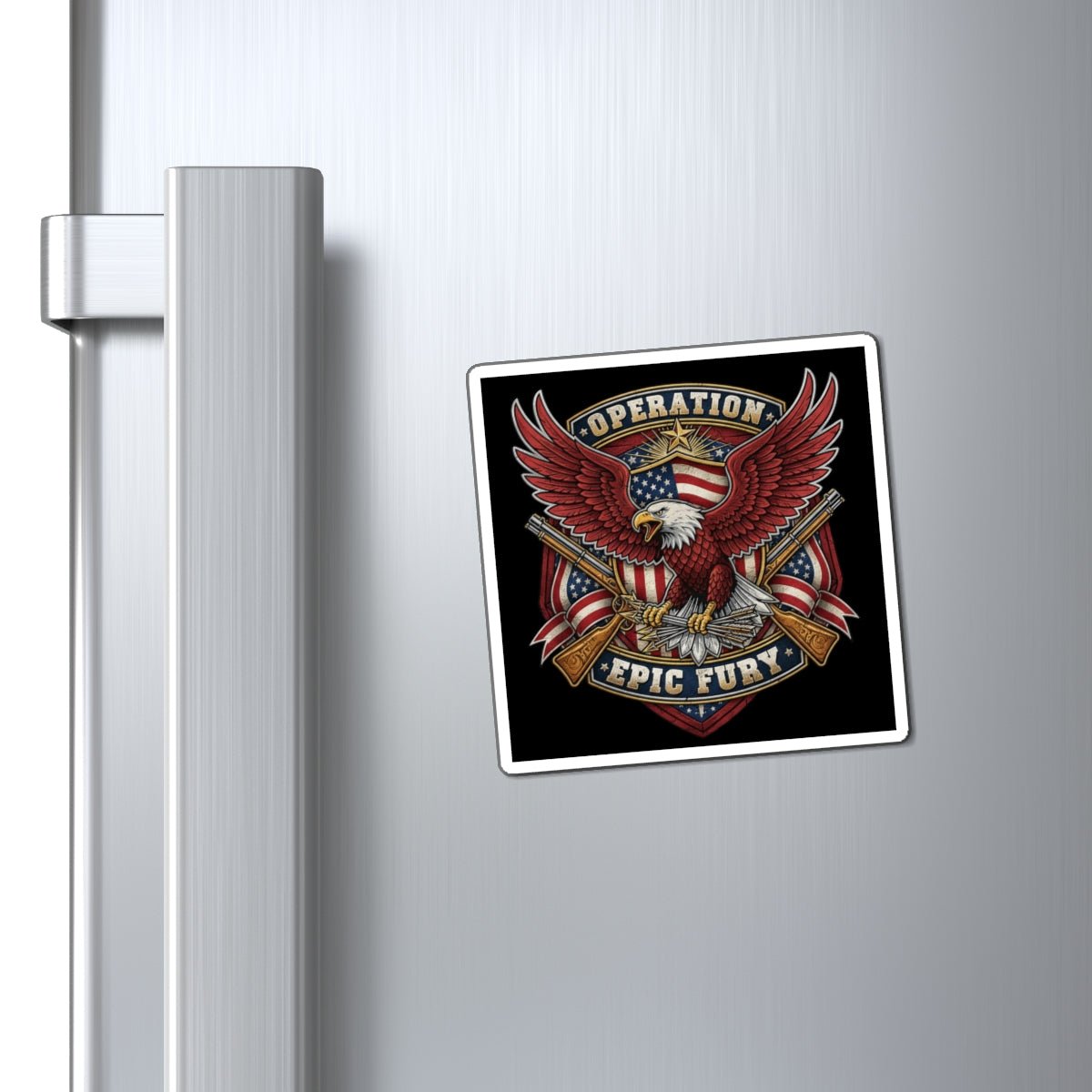 Operation Epic Fury Eagle Magnet — Patriotic American Flag Military Design - PatriotDepot.com