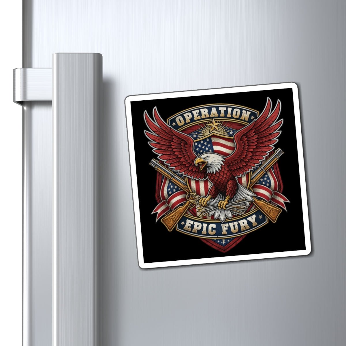 Operation Epic Fury Eagle Magnet — Patriotic American Flag Military Design - PatriotDepot.com