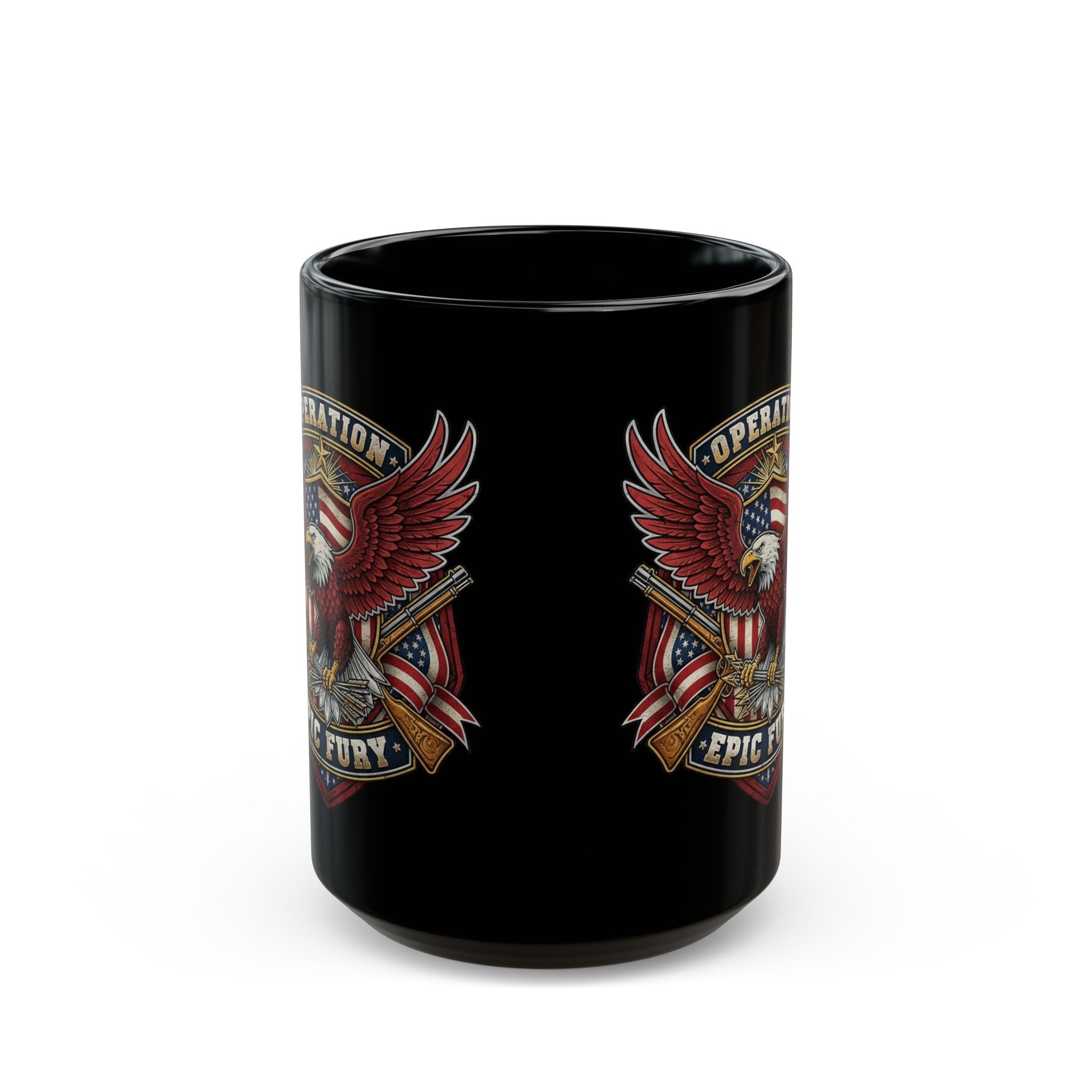 Operation Epic Fury Eagle Mug — Patriotic American Flag Military Design - PatriotDepot.com