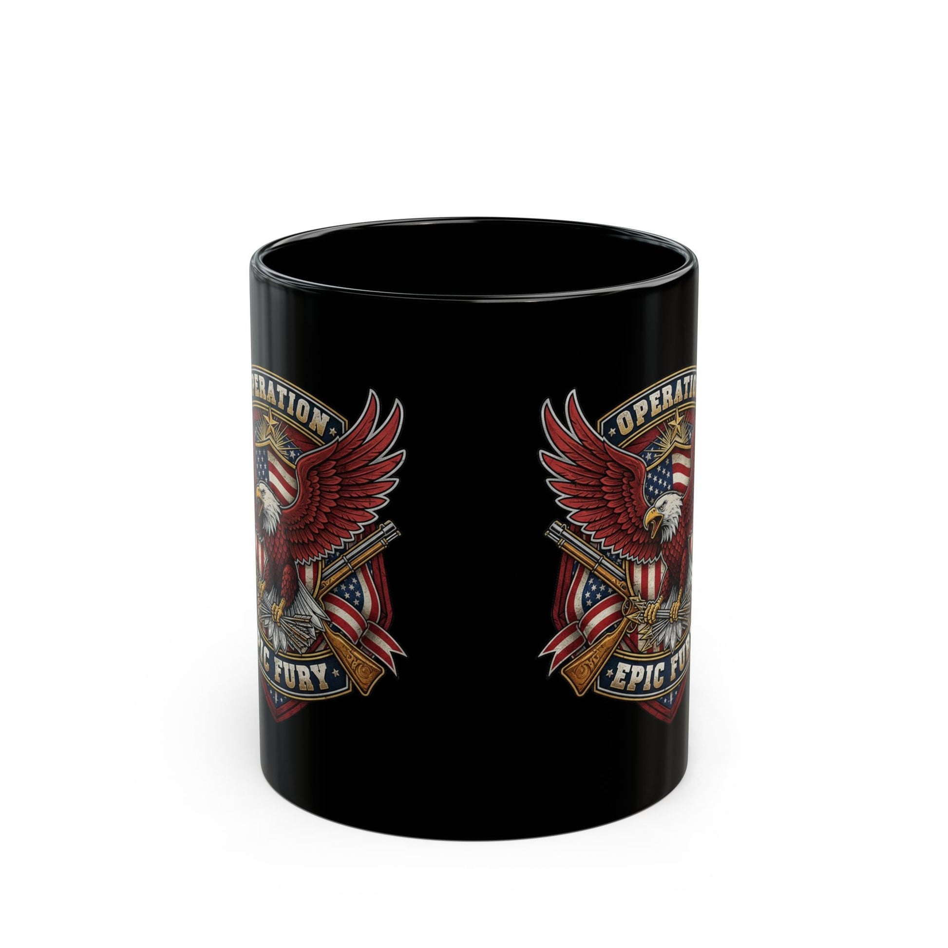 Operation Epic Fury Eagle Mug — Patriotic American Flag Military Design - PatriotDepot.com