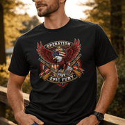 Operation Epic Fury Eagle T-Shirt — Patriotic American Flag Military Design - PatriotDepot.com