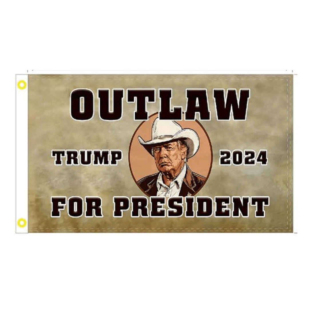 Outlaw for President Trump 2024 3'x5' Flag - PatriotDepot.com