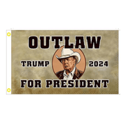 Outlaw for President Trump 2024 3'x5' Flag - PatriotDepot.com
