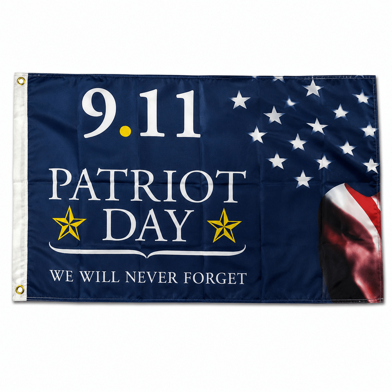 Patriot Day 9/11 "We Will Never Forget" Flag | 3'x5' September 11 25th Anniversary Memorial Flag - PatriotDepot.com
