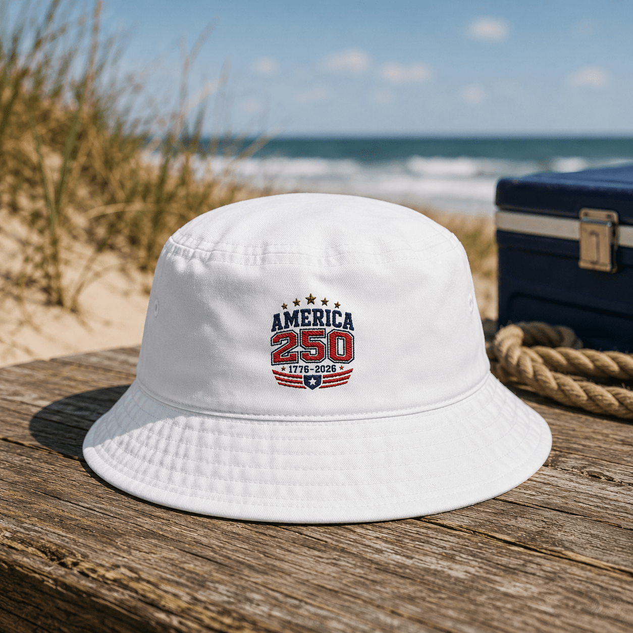 Patriotic 1776–2026 Celebration of America Custom Embroidered Bucket Hat – - PatriotDepot.com