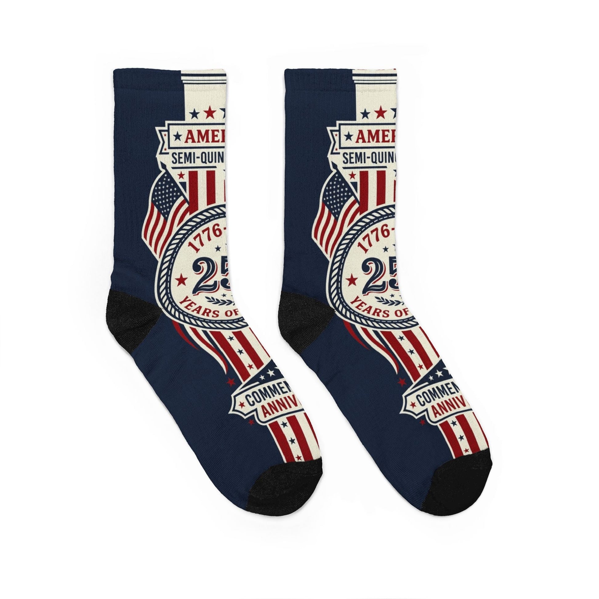 Patriotic 250th Anniversary Crew Socks – America Bicentennial Commemorative Design - PatriotDepot.com