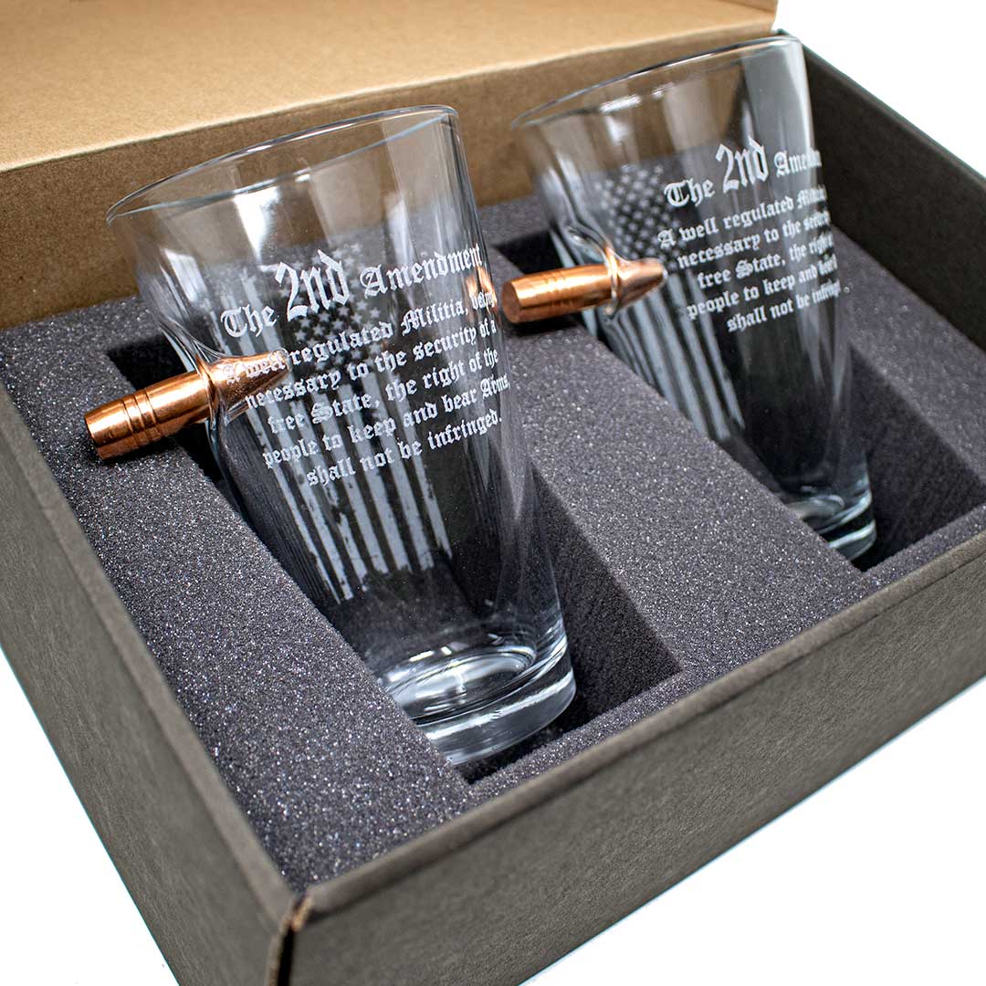 Patriotic 2nd Amendment Bullet Glasses & Decanters | Made in USA - PatriotDepot.com