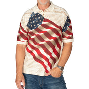 Patriotic American Waving Polo Shirt (100% Chino Cotton) - PatriotDepot.com