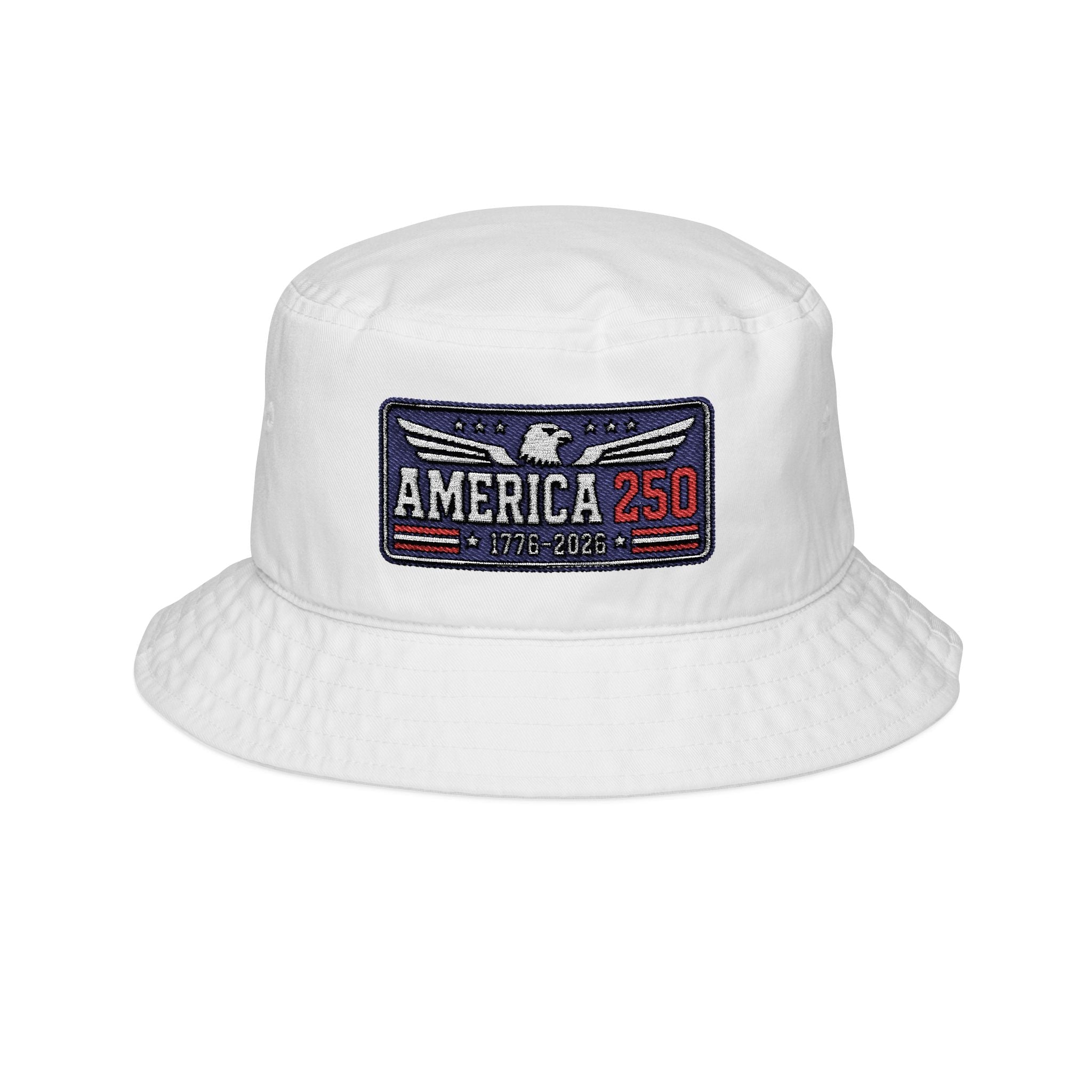 Patriotic Eagle 250th Anniversary Custom Embroidered Bucket Hat - PatriotDepot.com